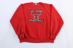 90's Texas Tech Lady Raiders Basketball Embroidered Sweatshirt Sports Style product concert wearability