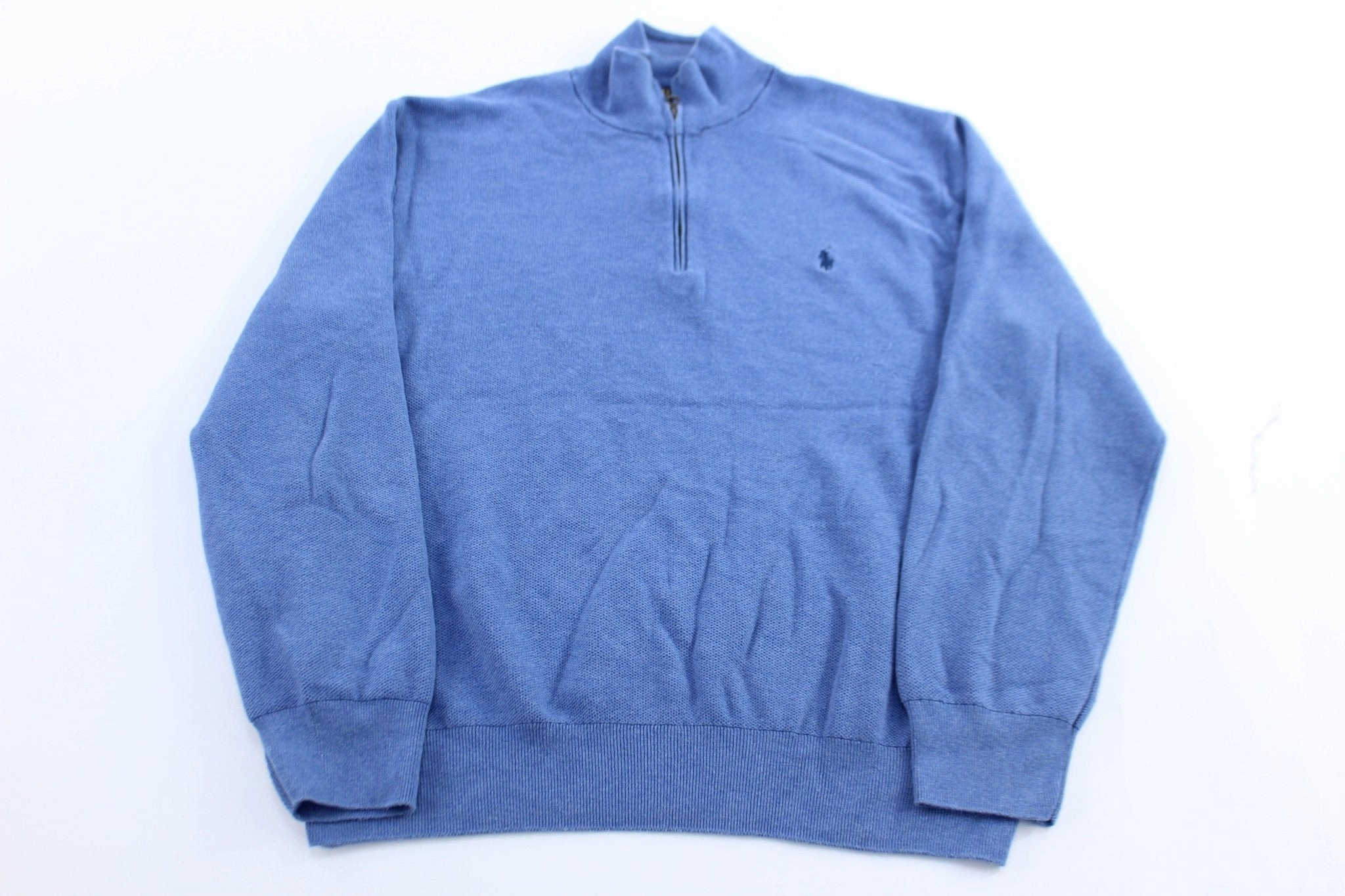 Polo Ralph Lauren Embroidered Logo Blue Pullover Sweater product geometric precision