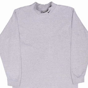 On-the-Go Fashion Airflow Mesh Panels VINTAGE NIKE LONG SLEEVE TURTLE NECK GREY TEE SHIRT 2000S MEDIUM