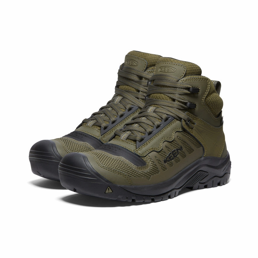 Men's Reno Waterproof Mid (Soft Toe)  |  Dark Olive/Black microfiber Performance Wear