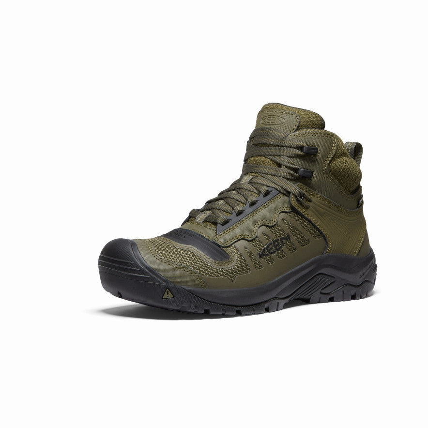 Road Trip Gym workout Men's Reno Waterproof Mid (Soft Toe)  |  Dark Olive/Black
