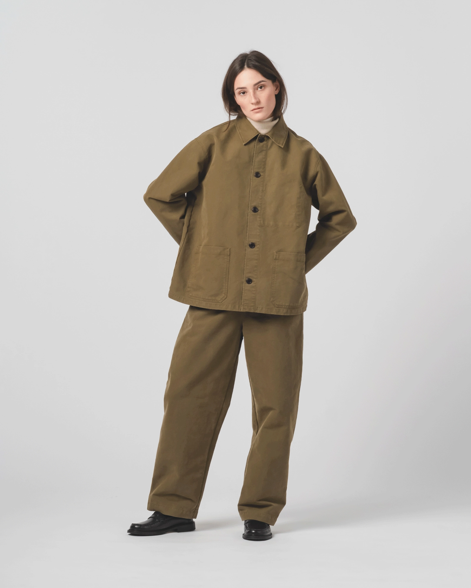 Weekend Wear Coach Jacket Nebraska Cotton Fossil Green