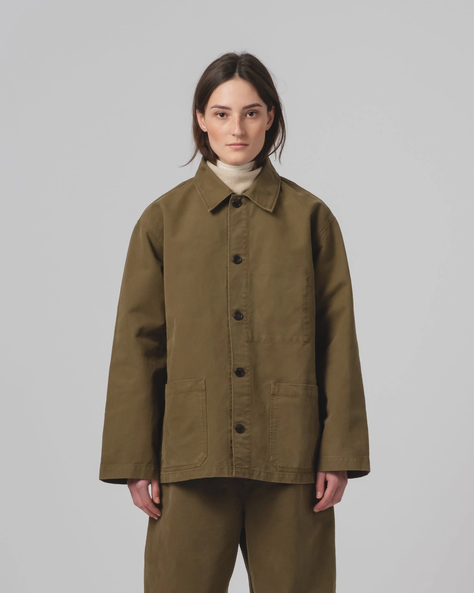 Coach Jacket Nebraska Cotton Fossil Green suitable for casual sports Mascara