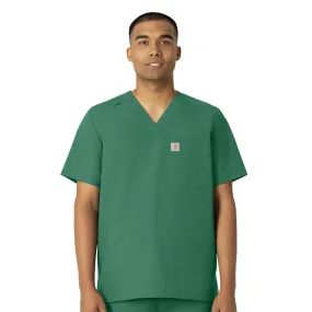 ButtonFront Carhartt Force Essentials Men's V-Neck Shirttail Scrub Top - Hunter