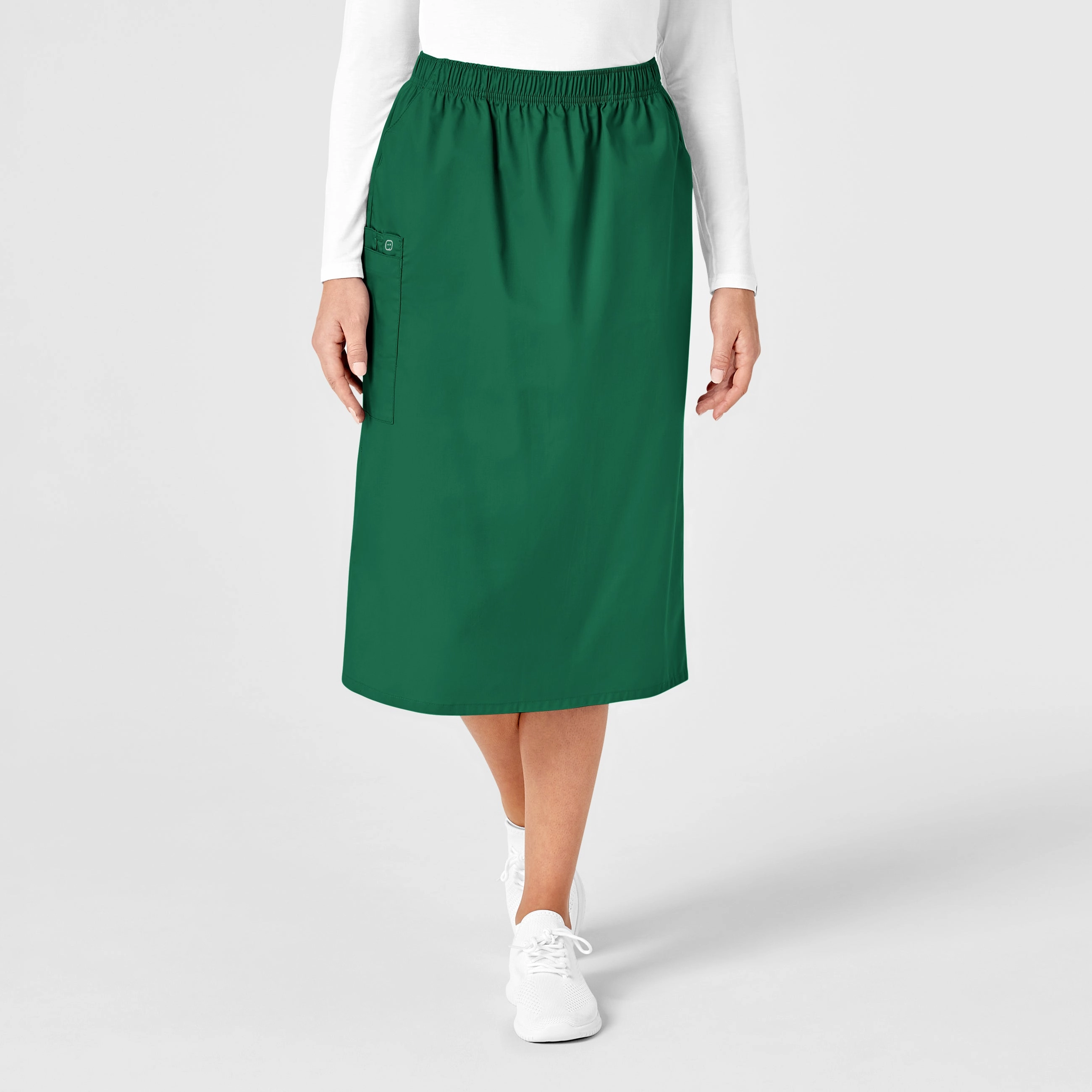 WonderWORK Women's Pull On Cargo Scrub Skirt - Hunter Stylish Appearance Quick Dry Fit