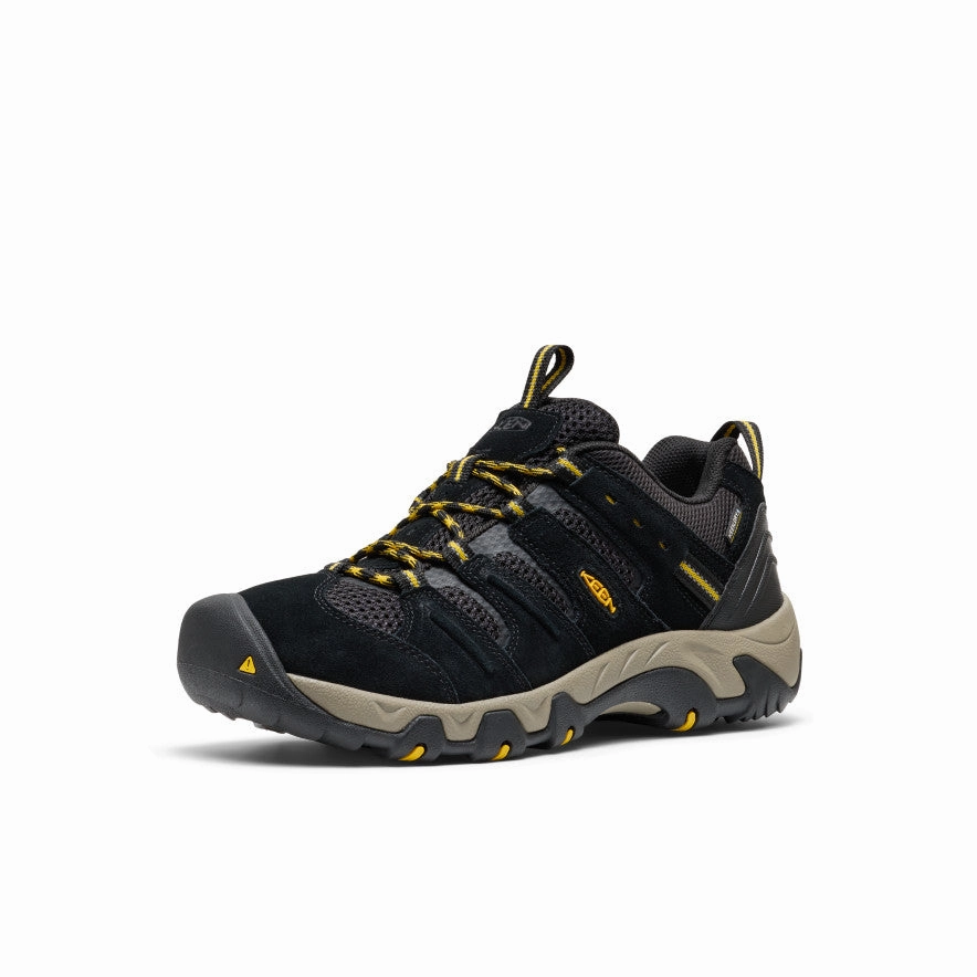 Synthetic Upper Footbed Men's Headout Waterproof Hiking Shoe  |  Black/Lemon Curry