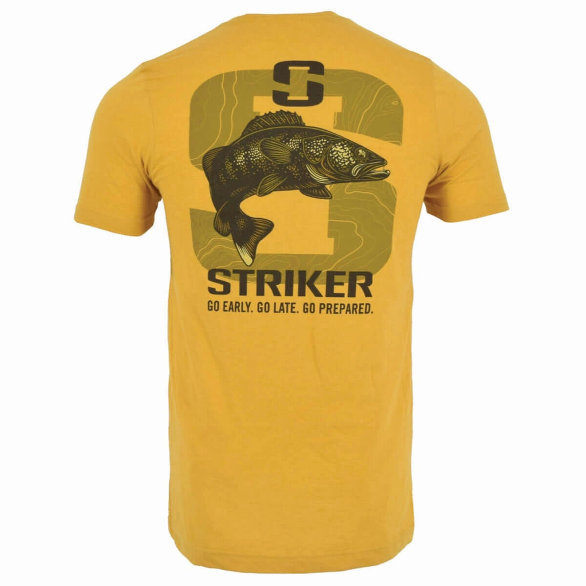 Distressed Hem Finish Active Flex Walleye Tee - Heather Mustard
