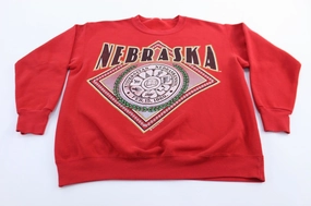 Urban Relaxed Warm Clothing 90's University of Nebraska Nutmeg Mills Sweatshirt