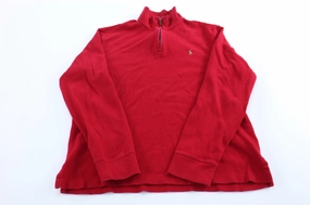quick-drying Ribbed Cuffs Polo Ralph Lauren Embroidered Logo Red Pullover Sweater