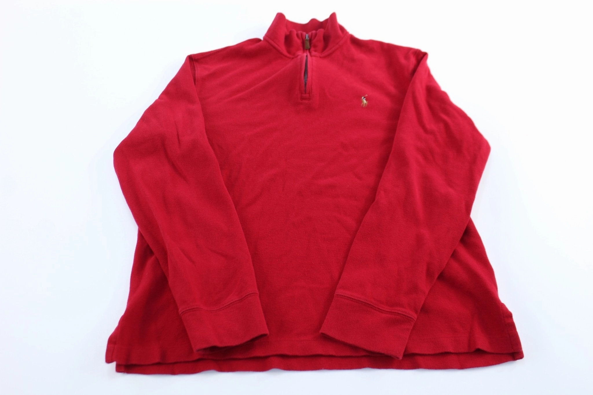 quick-drying Ribbed Cuffs Polo Ralph Lauren Embroidered Logo Red Pullover Sweater