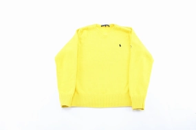 Chill Wear Women's Ralph Lauren Embroidered Logo Yellow Sweater