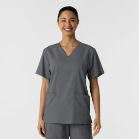 NonFadeFinish Boundless Unisex V-Neck Scrub Top - Pewter