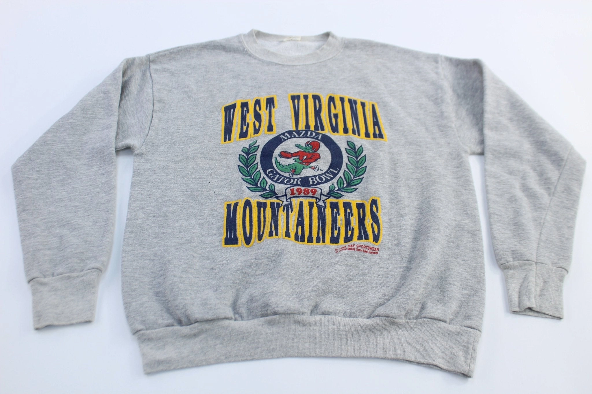 product UV resistant protection 1989 West Virginia Mountaineers Mazda Gator Bowl Sweatshirt