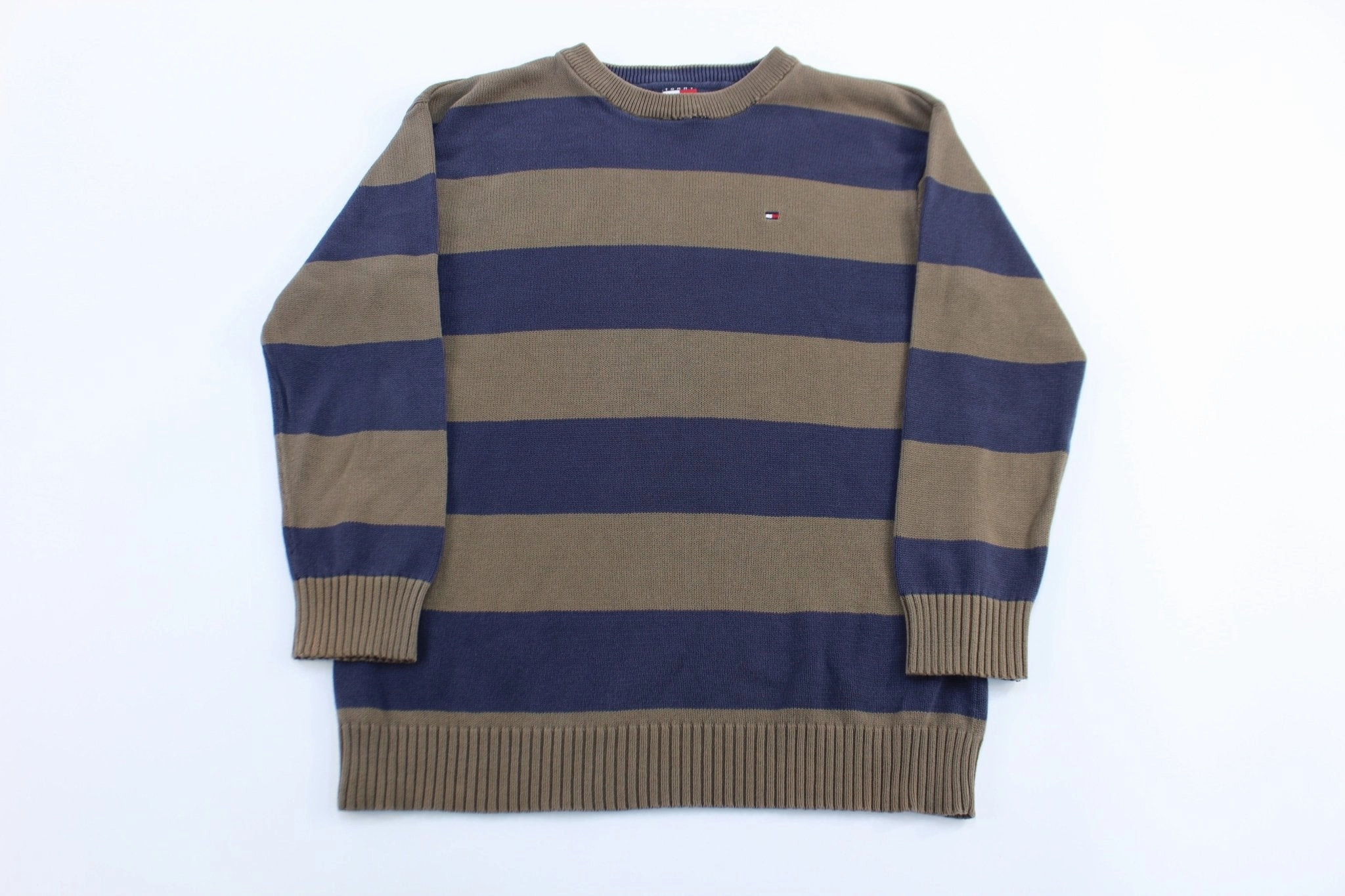 Women's Tommy Hilfiger Blue & Brown Striped Sweater product affordable accessibility