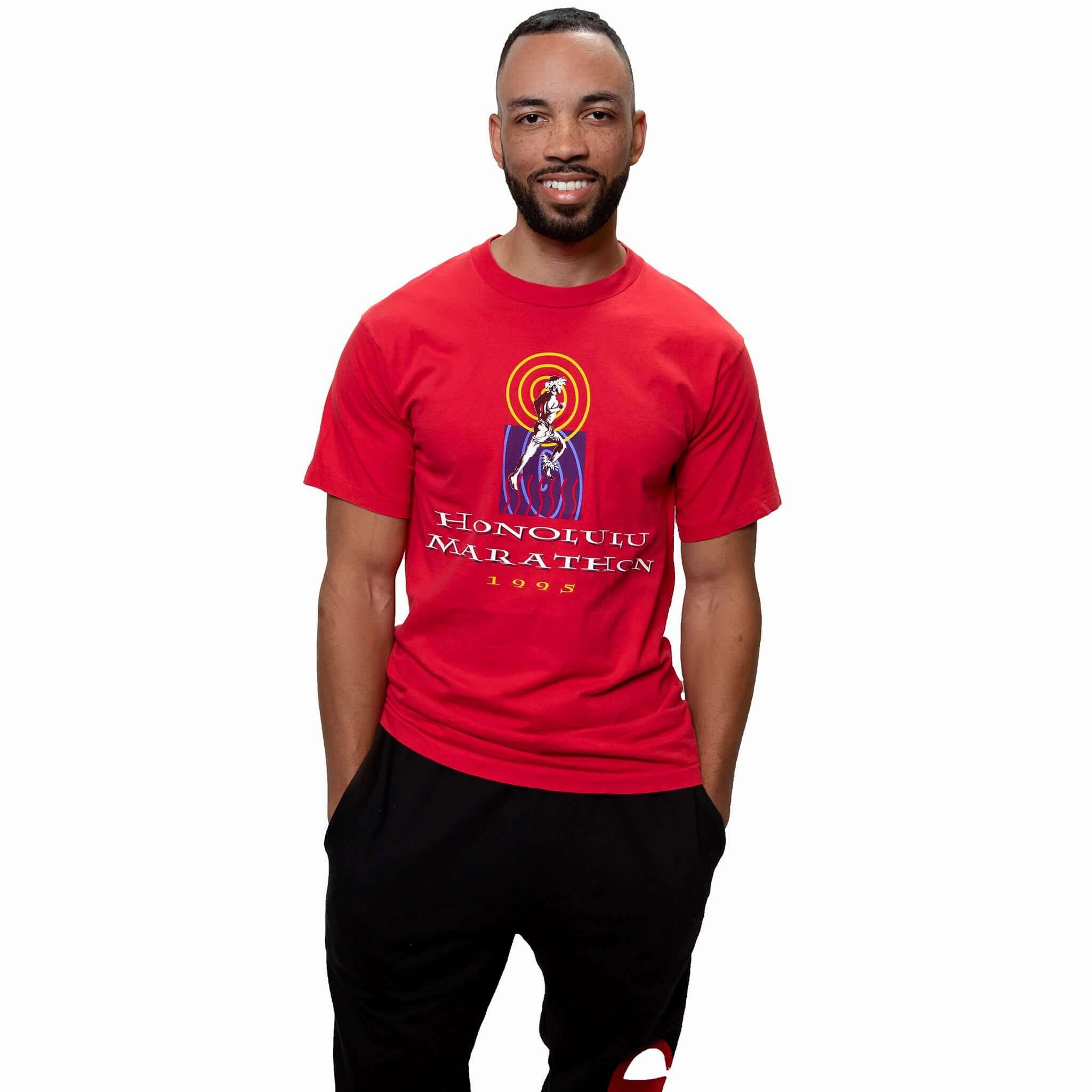 Casual Essentials Wear Modern Layering VINTAGE NIKE HONOLULU MARATHON TEE SHIRT 1995 SIZE MEDIUM MADE IN USA