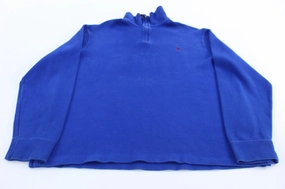 product inventory product chain toughness Polo Ralph Lauren Embroidered Logo Blue Quarter Zip Sweater