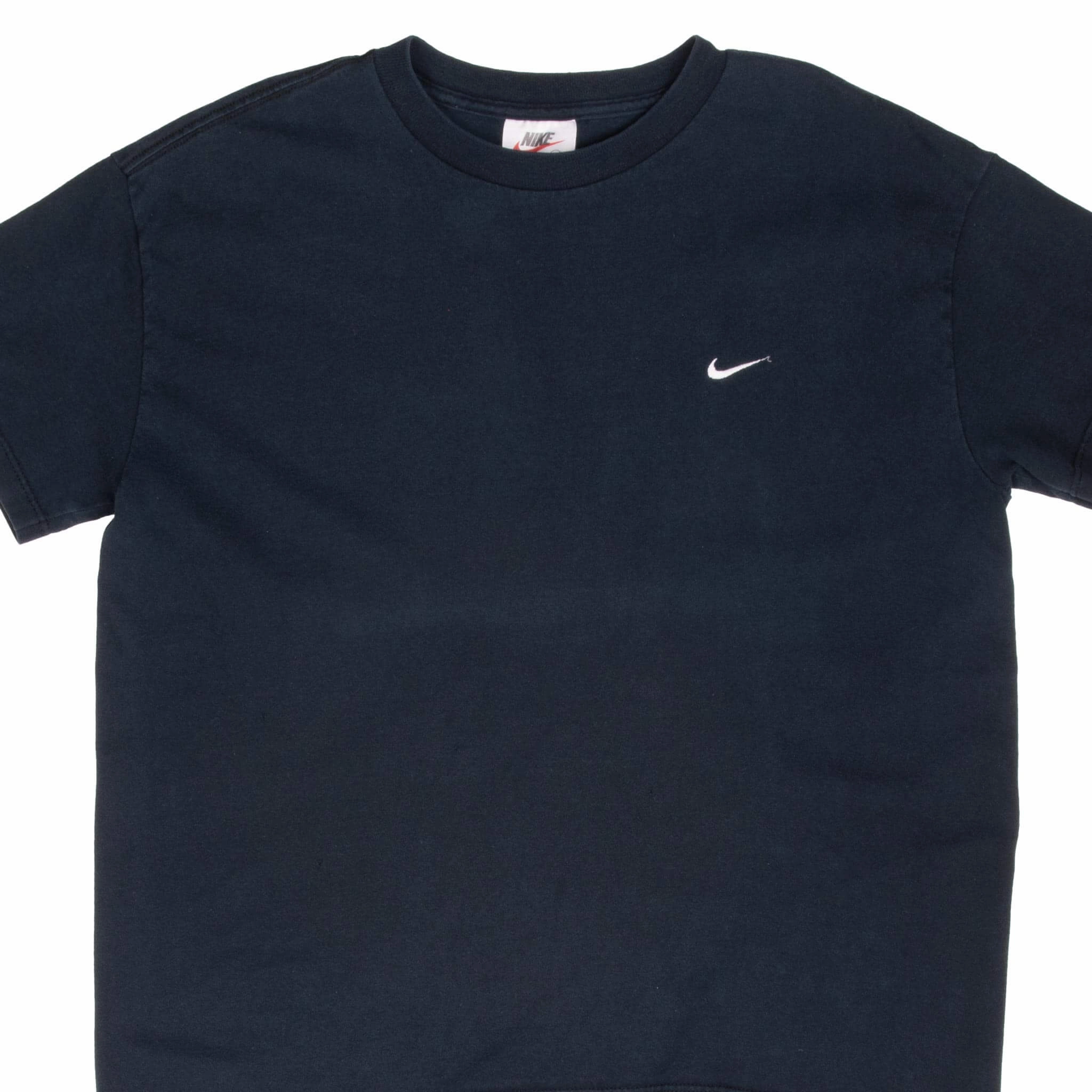 VINTAGE NIKE BLACK CLASSIC SWOOSH TEE SHIRT 1990S LARGE MADE IN USA Affordable accessibility Comfortable Weave