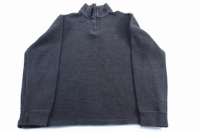 duck cloth product sporty style statement Polo by Ralph Lauren Embroidered Logo Grey Zip Up Sweater