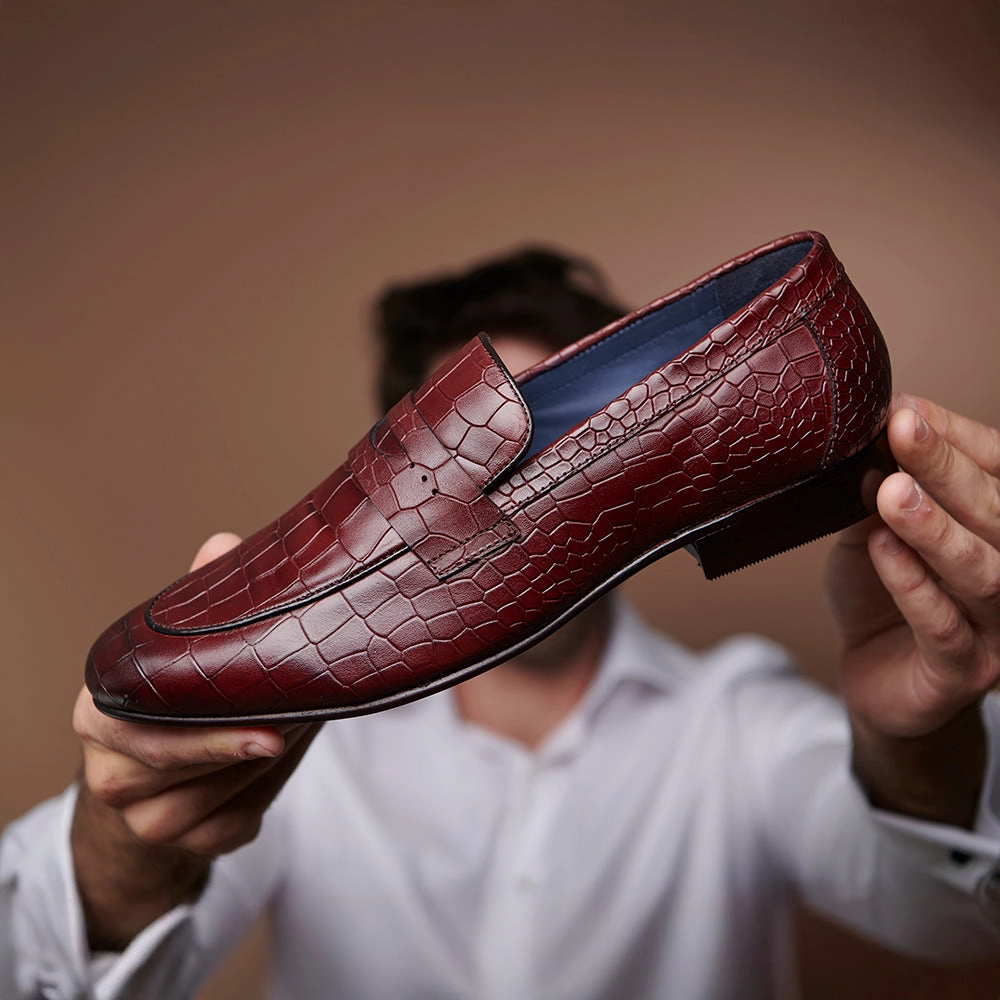 Wood Walk Gentle Step Croc Loafer - Burgundy