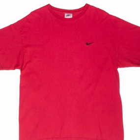 VINTAGE NIKE CLASSIC SWOOSH RED TEE SHIRT 1990S LARGE MADE IN USA Everyday Layering