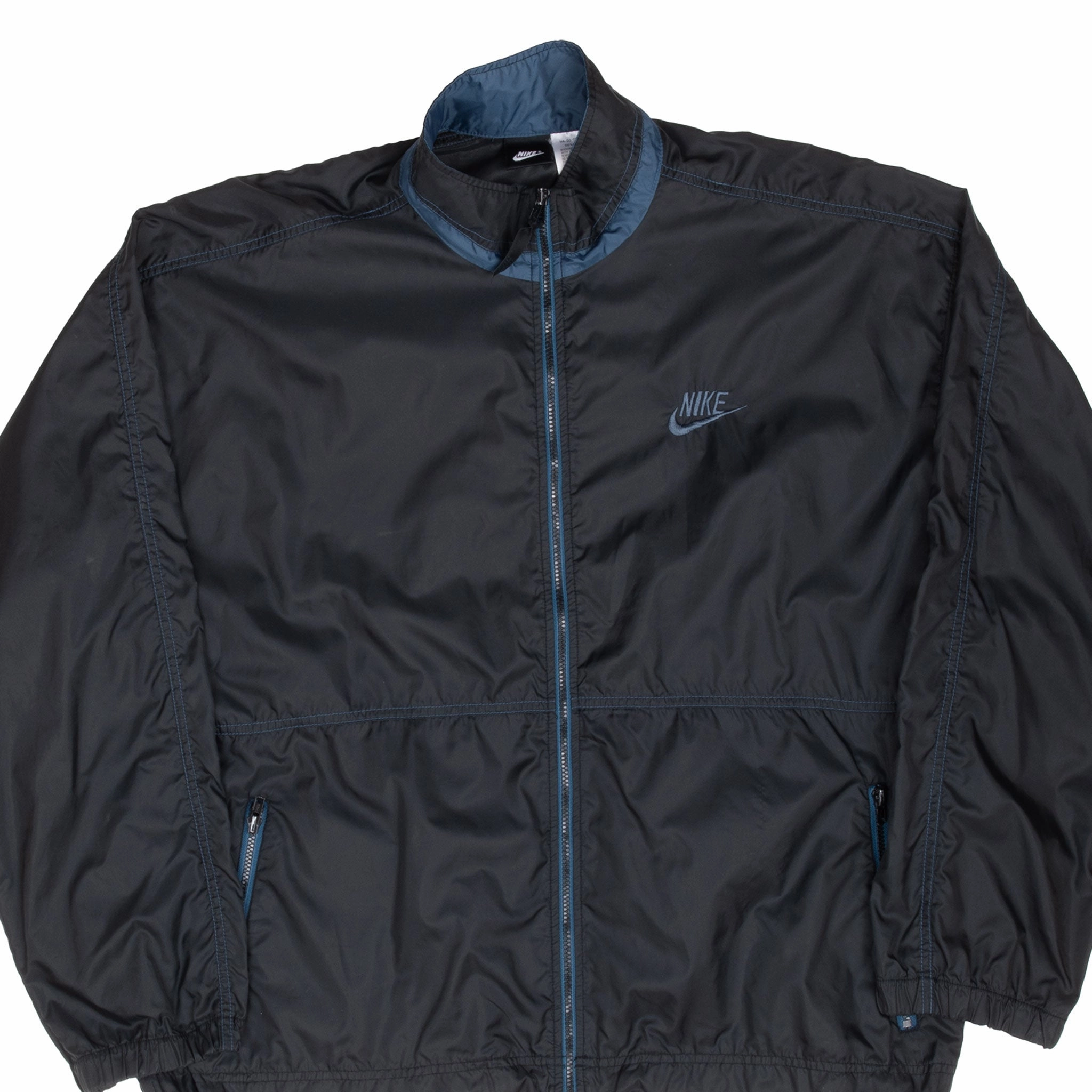 VINTAGE NIKE CLASSIC SWOOSH BLACK WINDBREAKER JACKET 1990S LARGE Cold-Weather Comfort