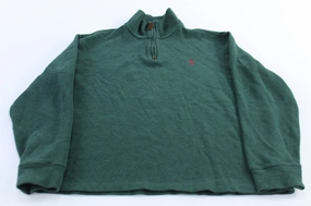 Long Sleeves Breathable wear Polo Ralph Lauren Embroidered Logo Green Quarter Zip Sweater