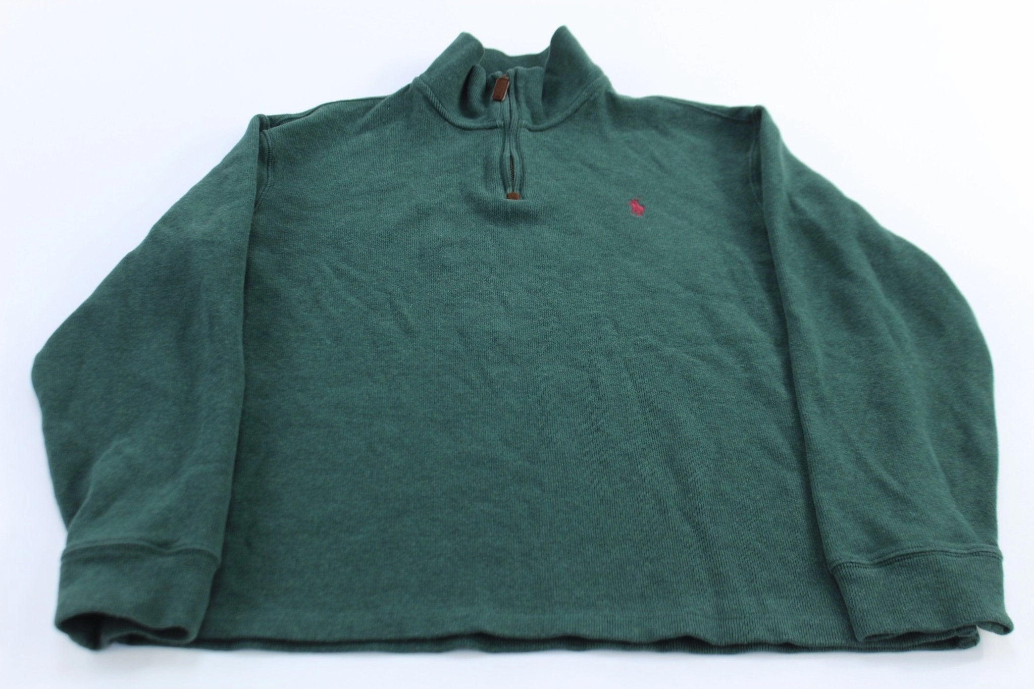 Long Sleeves Breathable wear Polo Ralph Lauren Embroidered Logo Green Quarter Zip Sweater