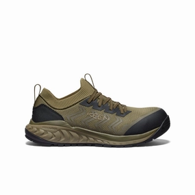 Comfy Ready Slip Men's Arvada Shift Work Sneaker (Carbon Toe)  |  Martini Olive/Black