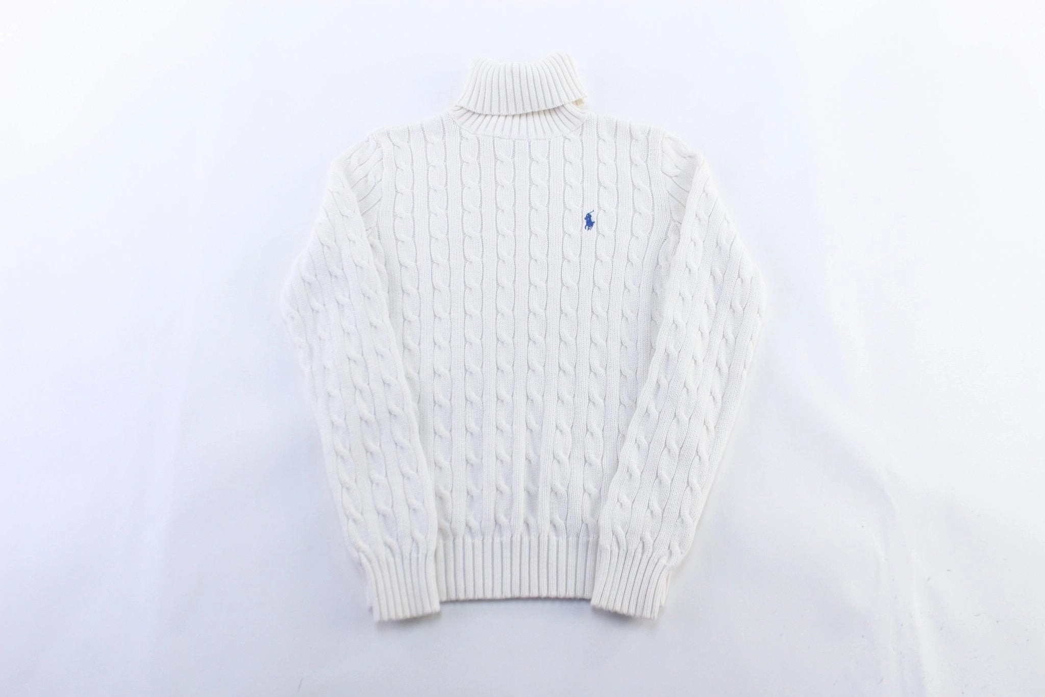 Premium Hoodie product return policy Girls Ralph Lauren Embroidered Logo White Turtleneck Sweater