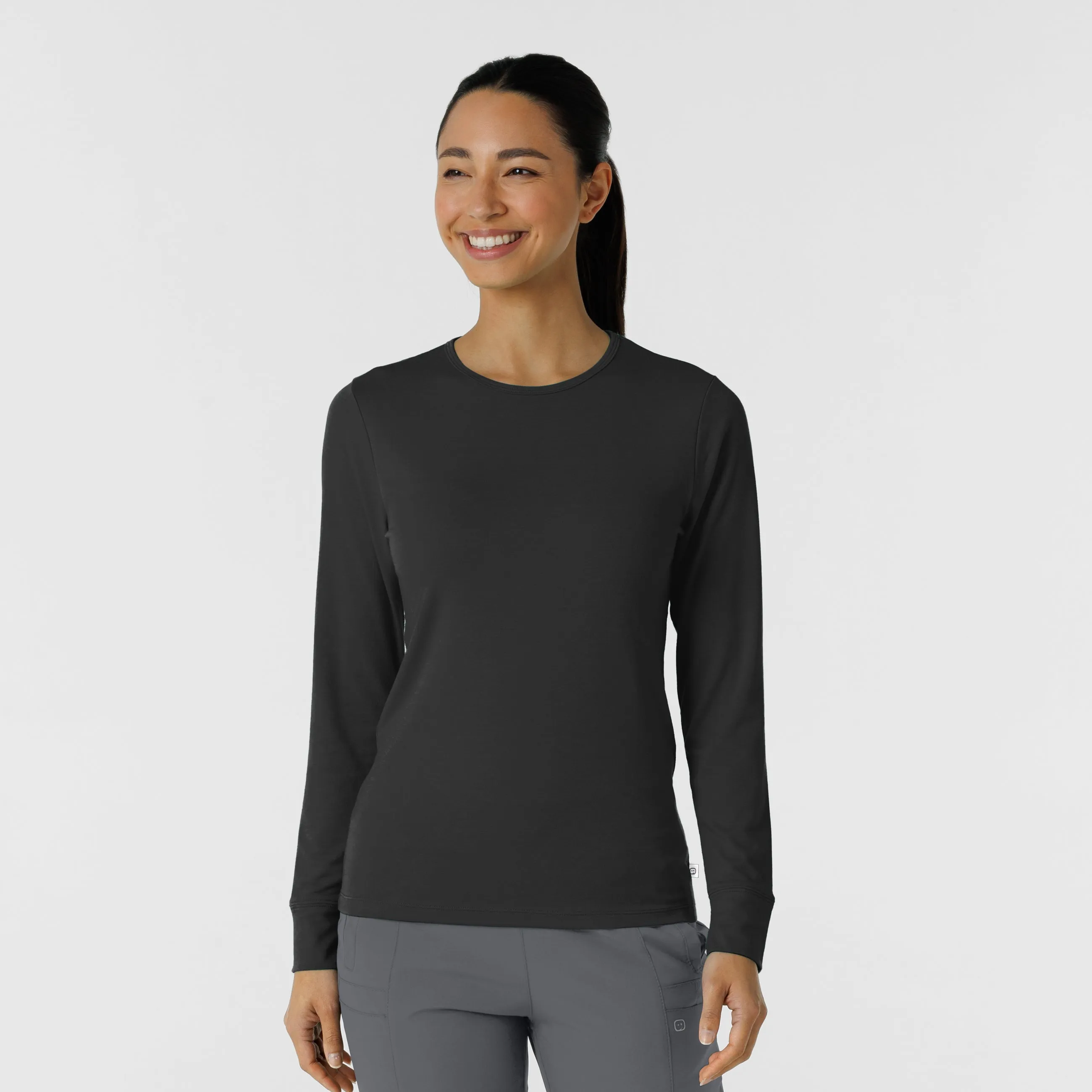 Women's Essential Layer Long Sleeve - Black Tapered Side Panels