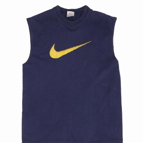 Versatile Wearable VINTAGE NIKE BIG SWOOSH BLUE TANK TOP TEE SHIRT 1990S SIZE XL MADE IN USA