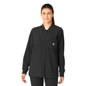 Carhartt Force Cross-Flex Women's Shirt Jacket - Black Antimicrobial Finish WaterRepellent Coating