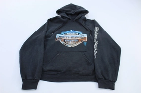Comfortable Layer 80's Harley Davidson Daytona 3D Emblem Pullover Hoodie