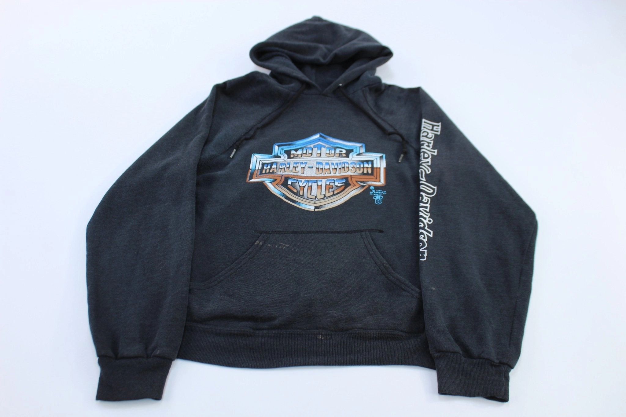 Comfortable Layer 80's Harley Davidson Daytona 3D Emblem Pullover Hoodie