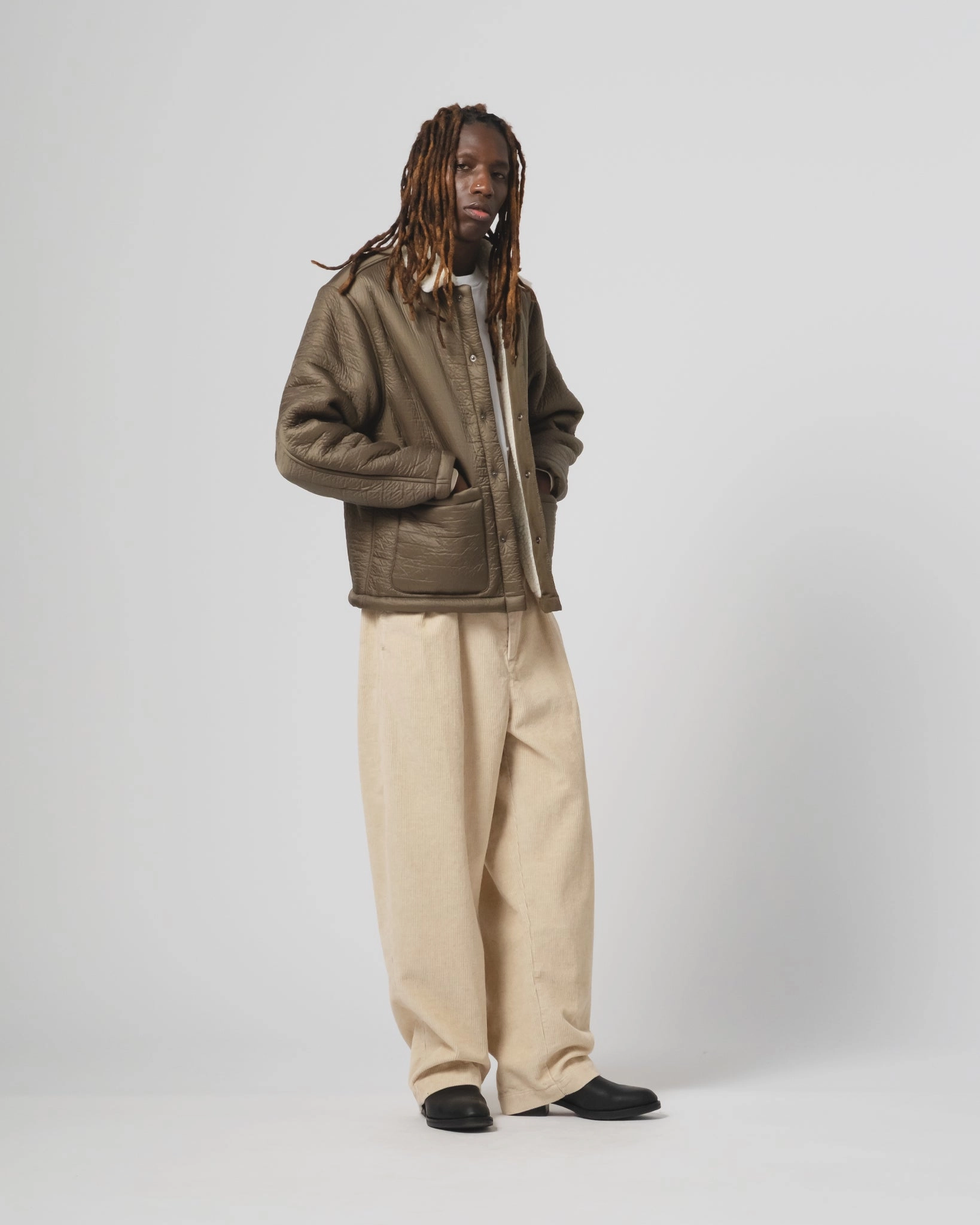 Sonora Jacket Piumino Nylon Fossil/Off White Tolerance Eco-Friendly Fabric