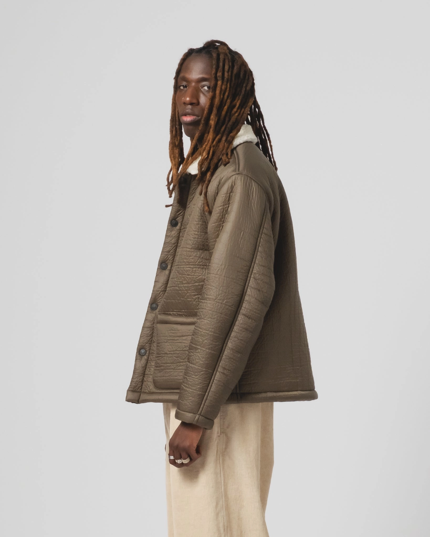 Attention Sonora Jacket Piumino Nylon Fossil/Off White