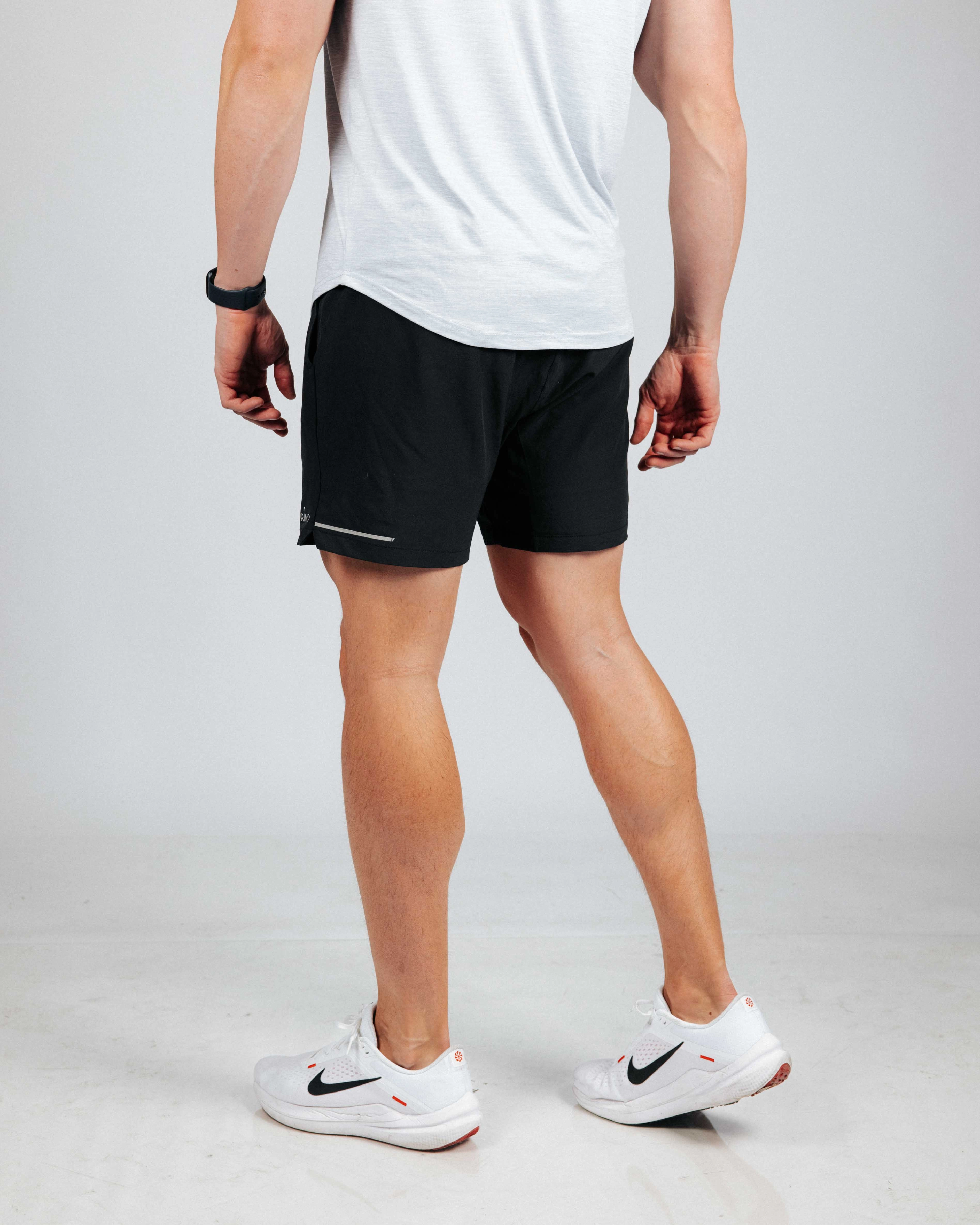 Men's Black Active Shorts Sustainable Slimming Effect