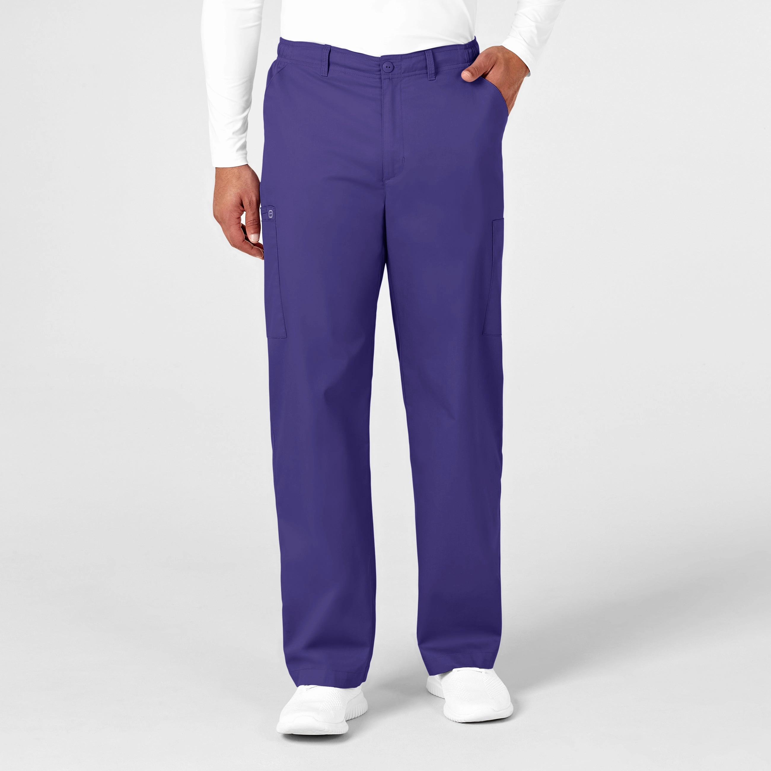 Stay Active Layered Protection WonderWORK Men's Cargo Scrub Pant - Grape