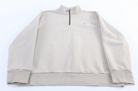 Neutral Colors product handmade uniqueness Polo Ralph Lauren Embroidered Logo Beige Quarter Zip Sweater