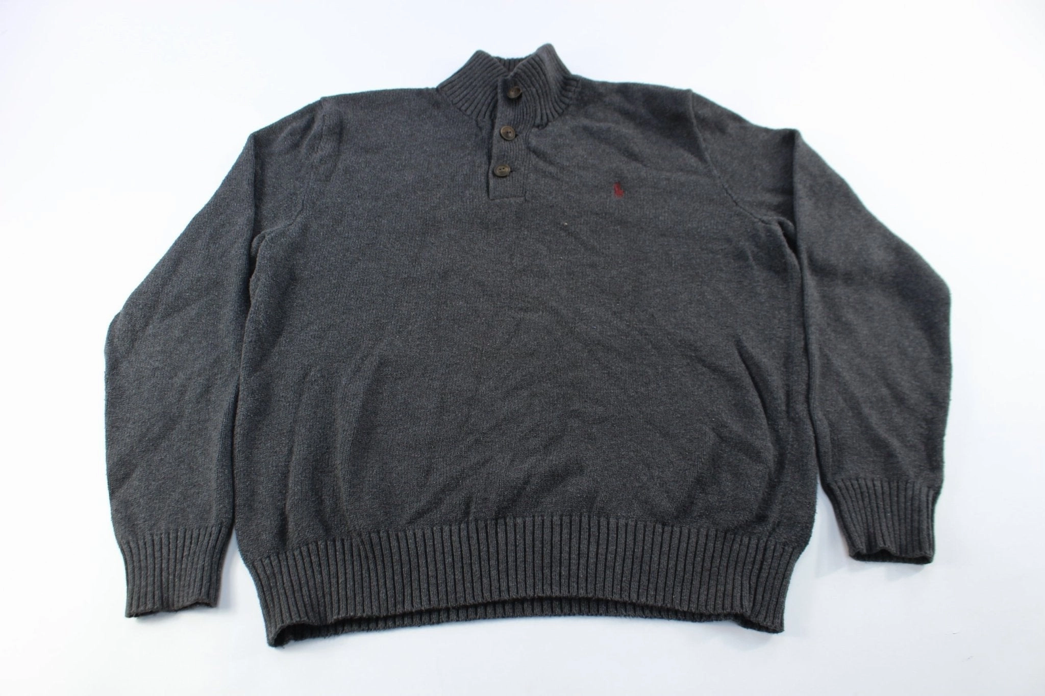 Functional Features Polo by Ralph Lauren Embroidered Logo Grey Pullover