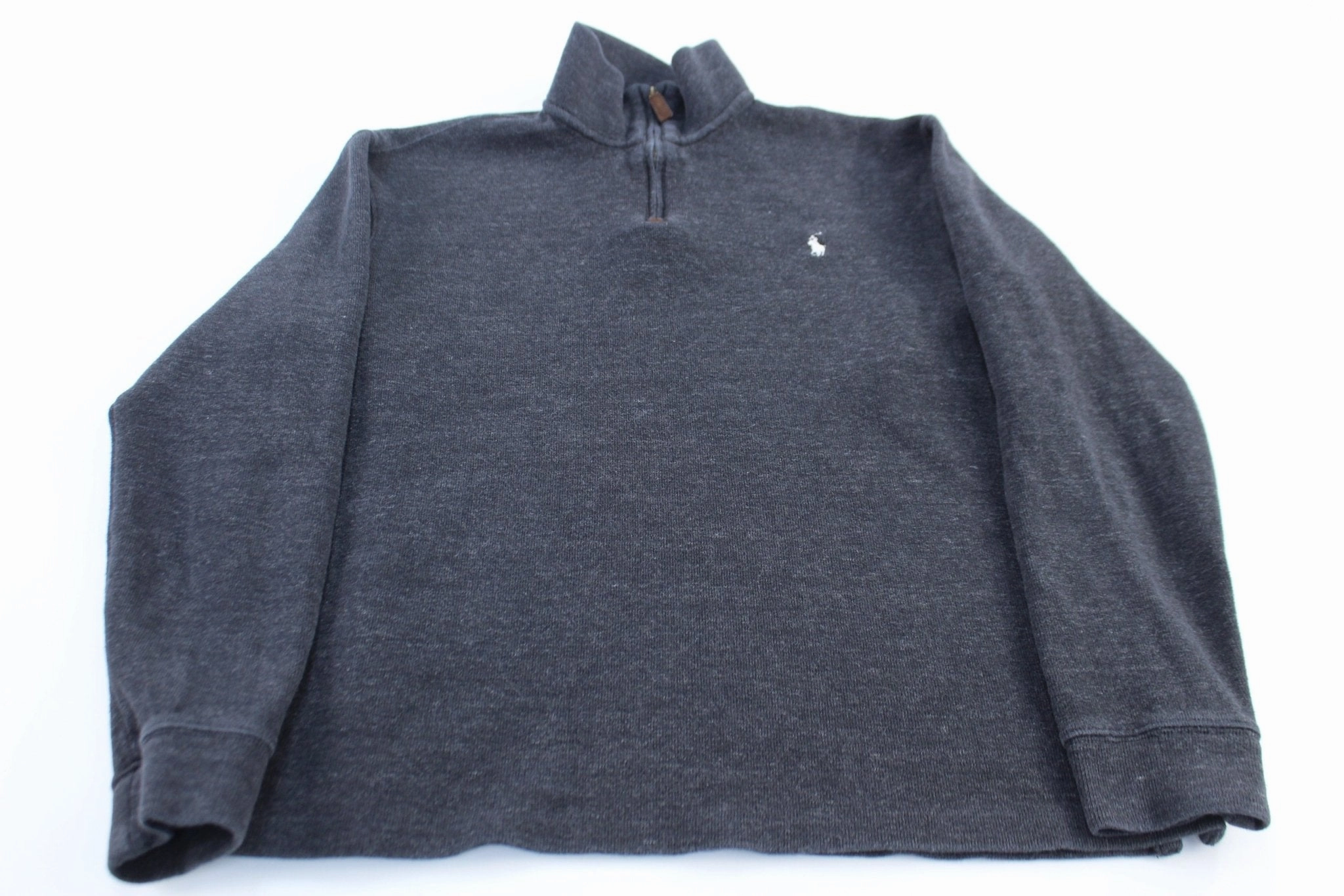 Polo Ralph Lauren Embroidered Logo Grey Quarter Zip Sweater Cool Outfit Camouflage