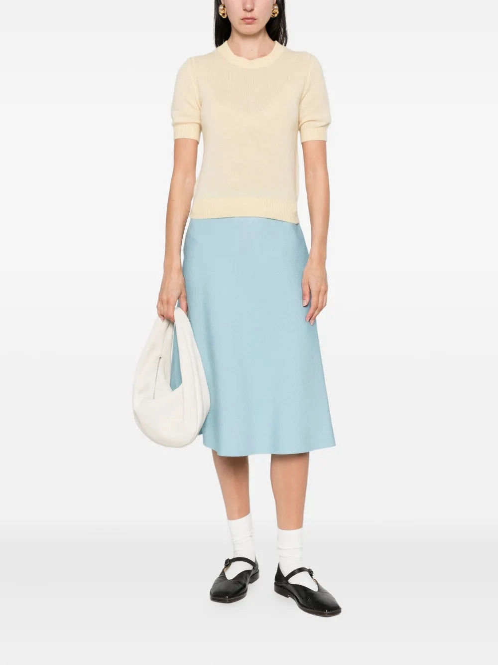 Microfiber Inner Layer Sweater Tee in Butter