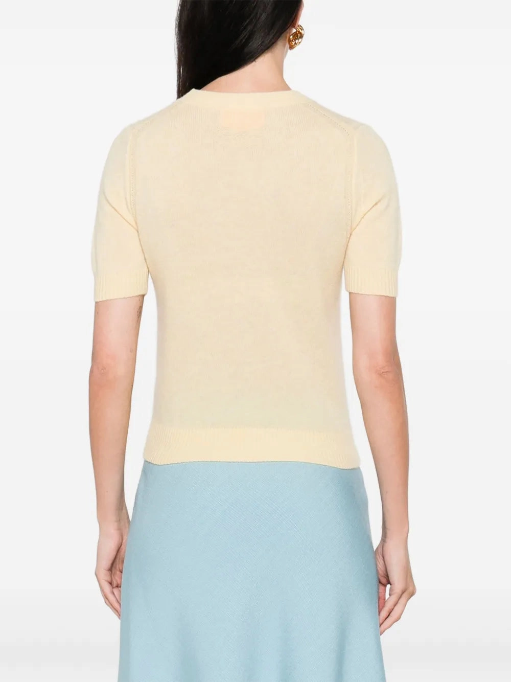 Crisp Texture Sweater Tee in Butter