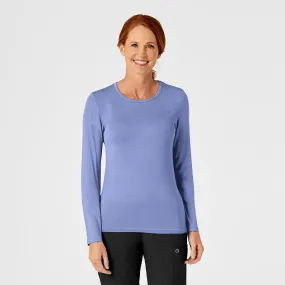Long Sleeve Silky Tee - Ceil Blue BiodegradableFabric QuickDryTech