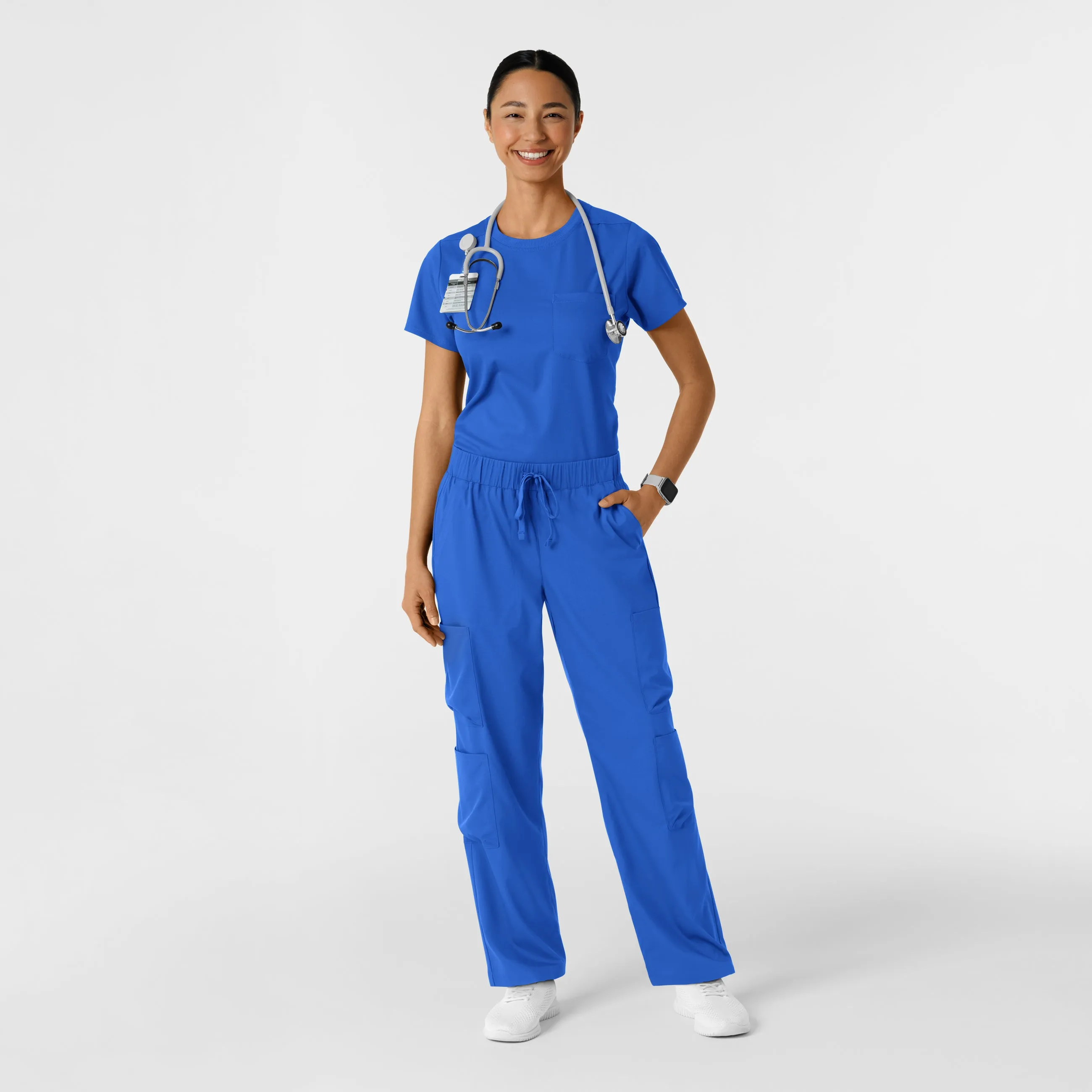 Boundless Women's Classic Scrub Tee - Royal StainRepellentCoating EasyClean