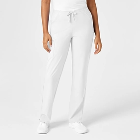 W123 Women's Drawstring Scrub Pant - White Metallic accents