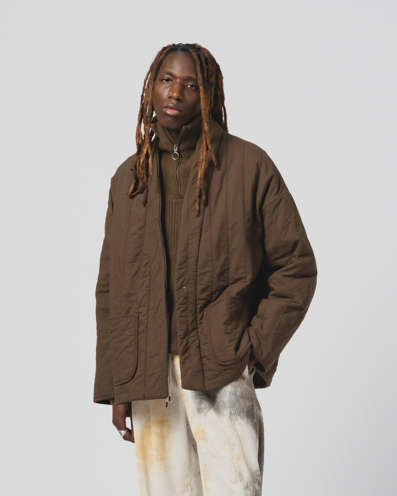 Edo Jacket Quilted Cotton Java Brown Weather Guard Gear Acknowledge