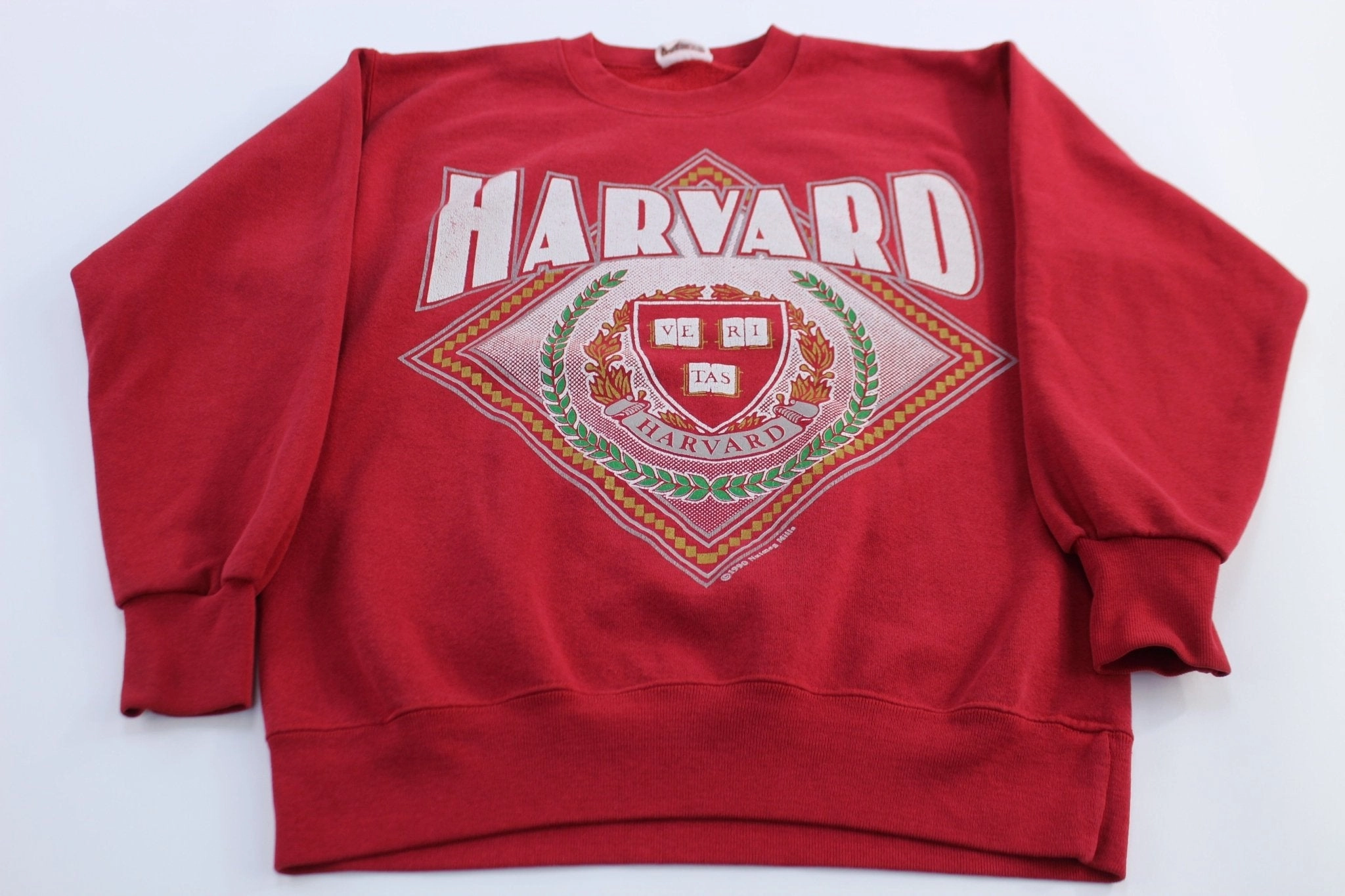 Poplin Fleece Lining 1990 Harvard University Nutmeg Mills Sweatshirt
