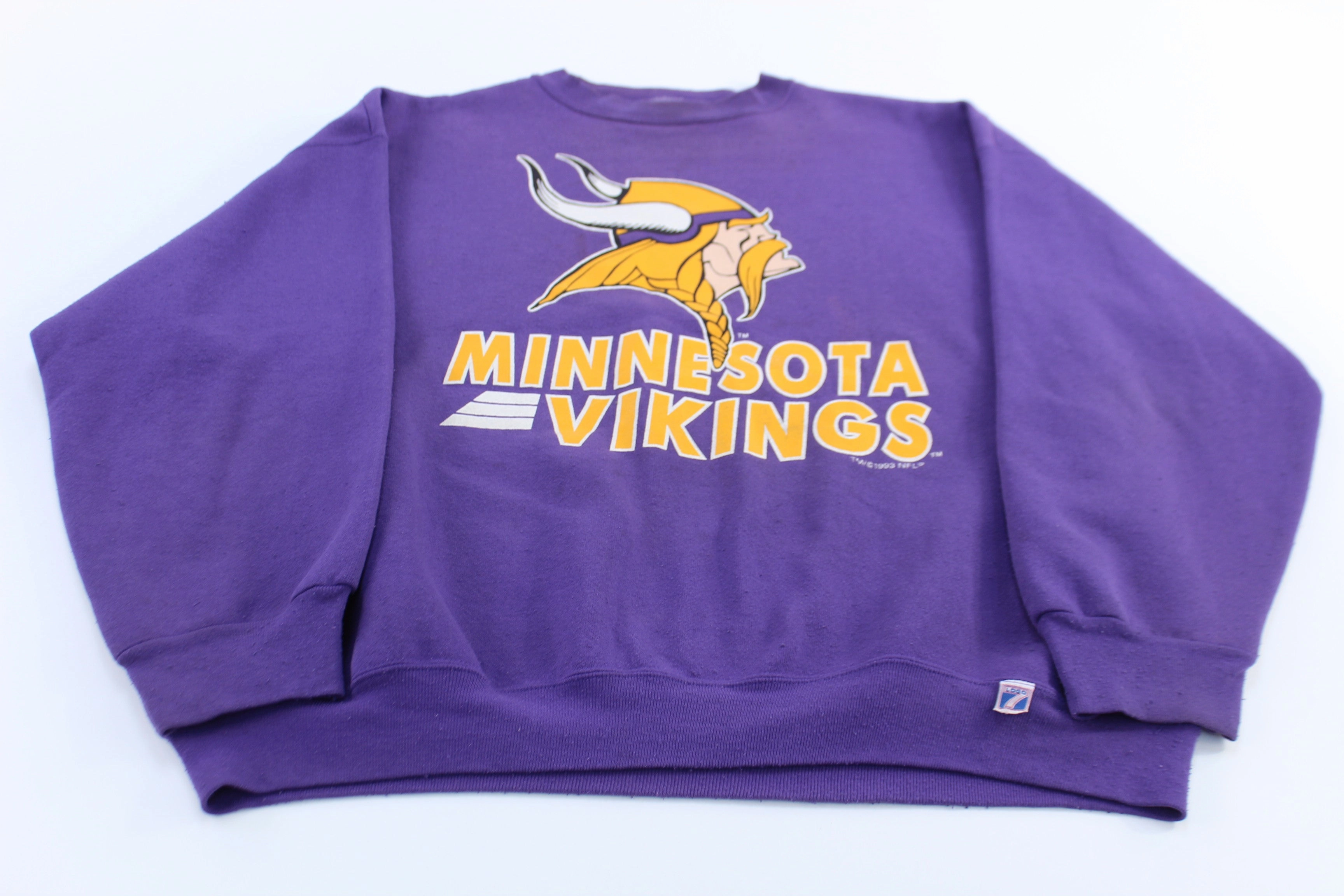 1993 Minnesota Vikings Football Logo 7 Sweatshirt Basic Wear suitable for casual events