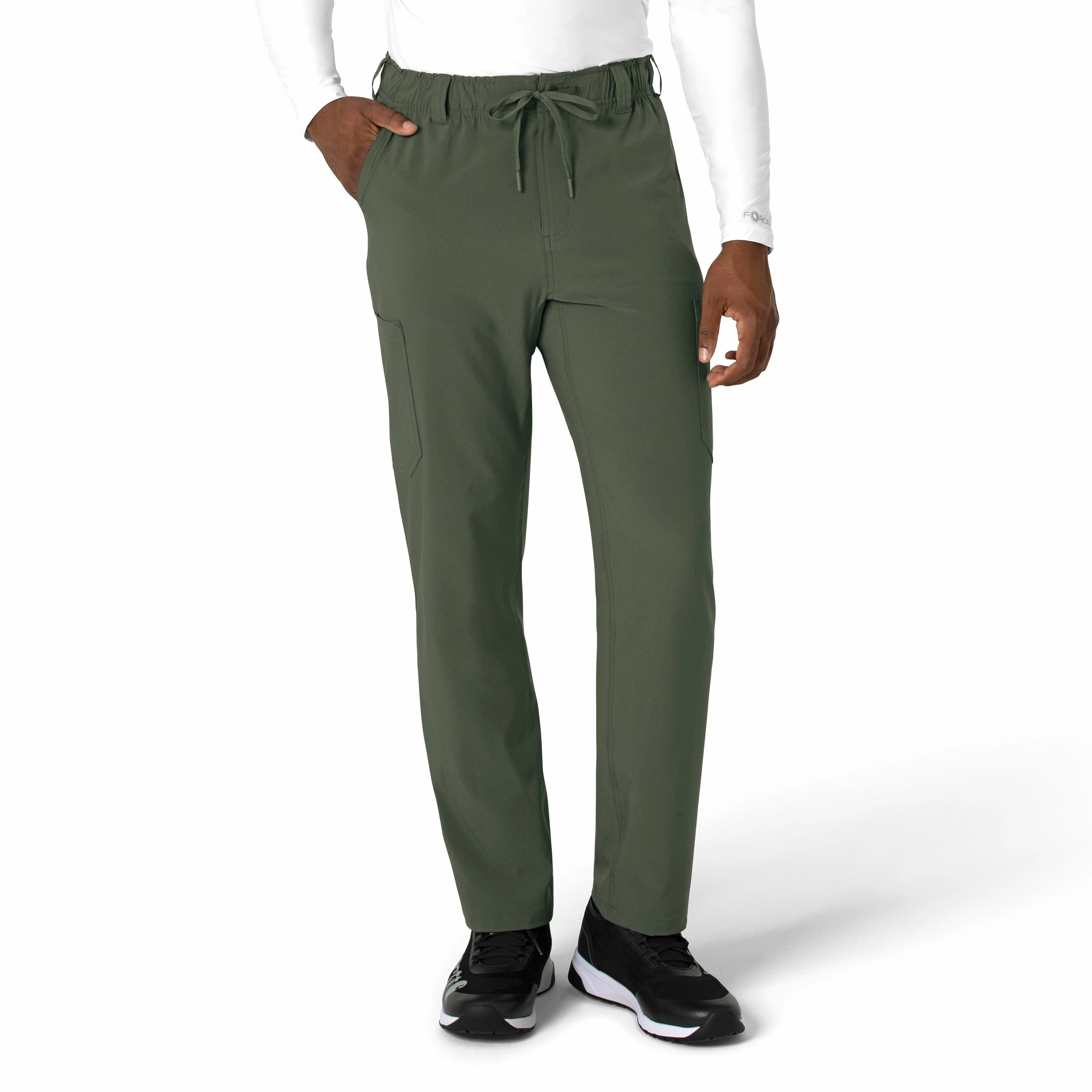 Light Fit Carhartt Force Cross-Flex Men's Straight Leg Scrub Pant - Olive